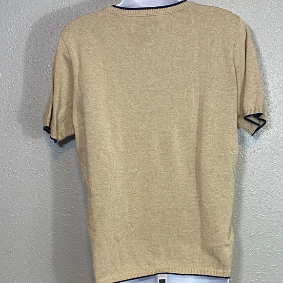 VNTG Alfred Dunner Beige Argyle Short Sleeve Knit Sweater - Picture 5 of 8